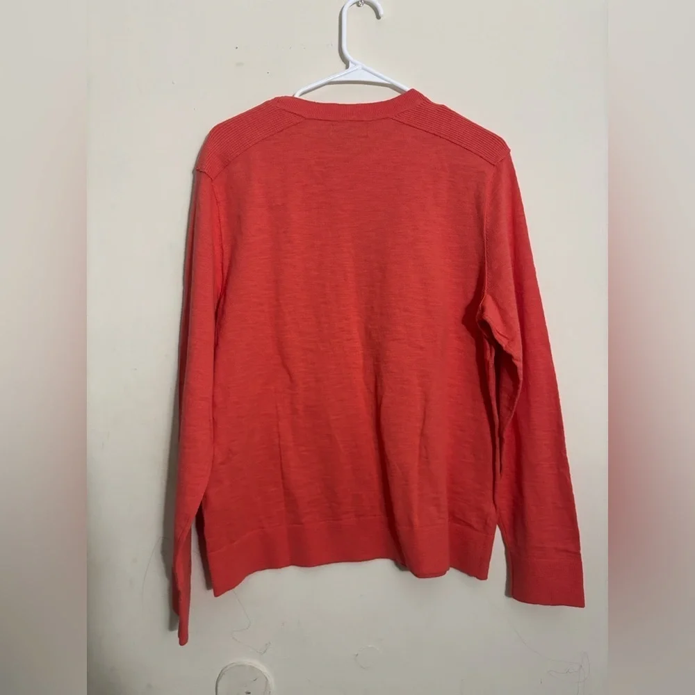 Banana Republic Sweater Mens Large Orange Organic Cotton Crewneck Pullover